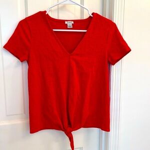 J. Crew Red shirt sleeve shirt,